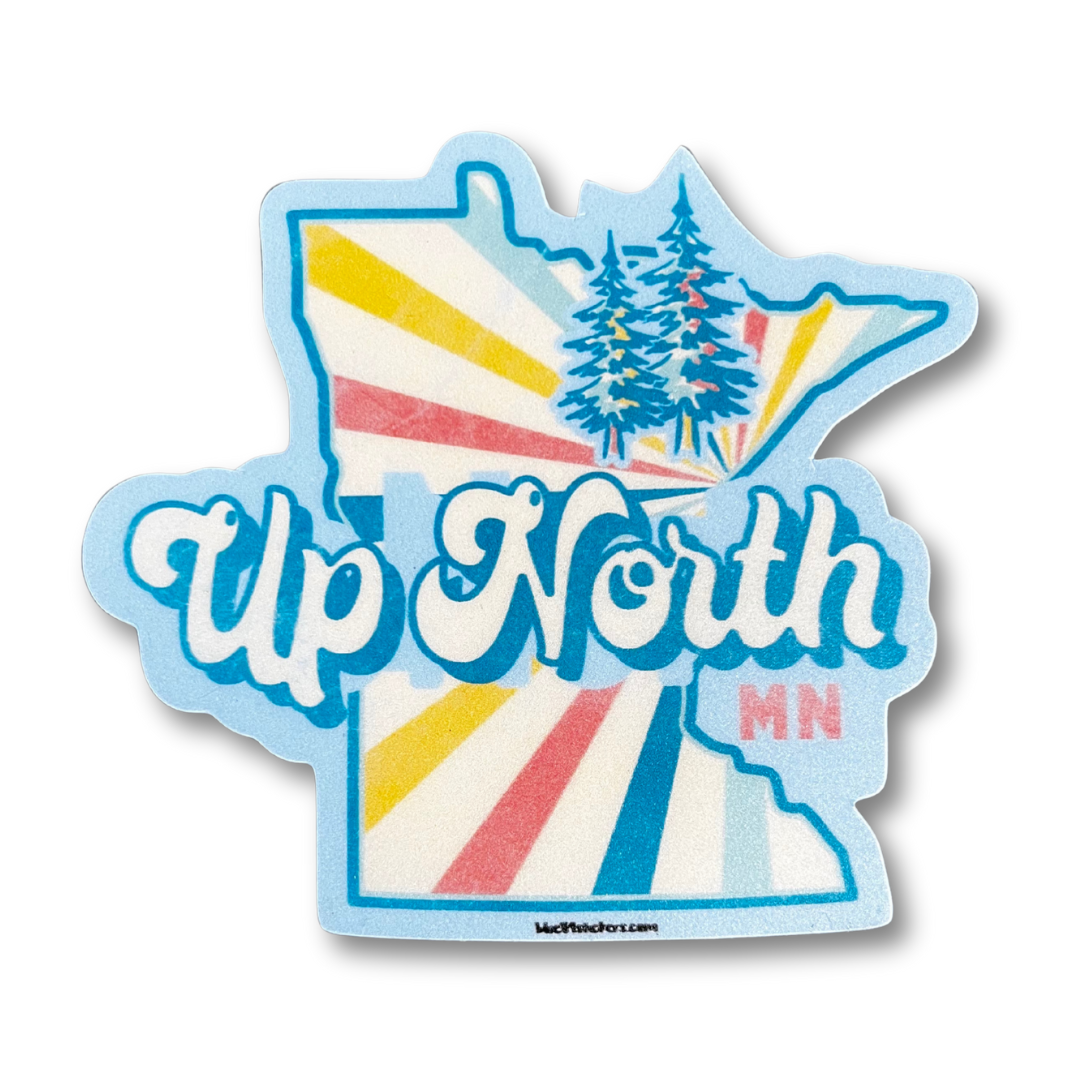 Retro Up North MN Sticker